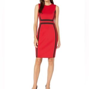 Calvin Klein Red Colourblock dress